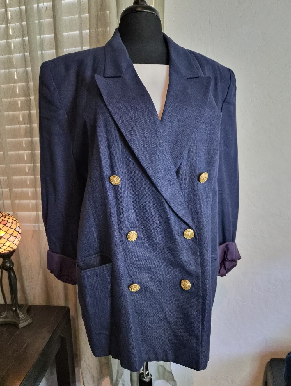 Vintage Liz Claiborne Navy Double Breasted Blazer - Plus Size 22 #0461